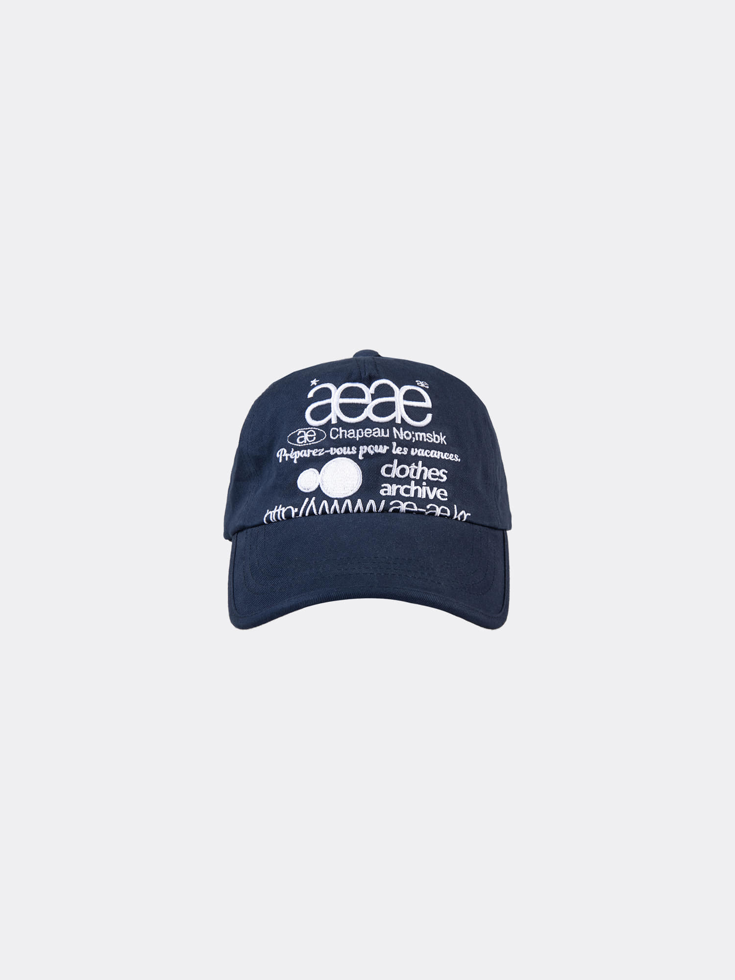 aeae WEB LOGO 5 PANNEL CAP-NAVY