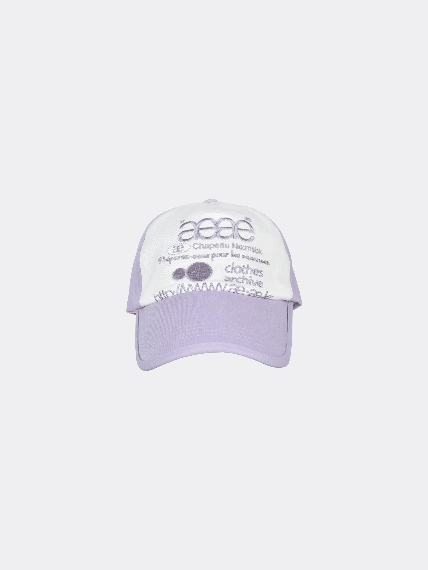 aeae WEB LOGO 5 PANNEL BALL CAP-LAVENDAR