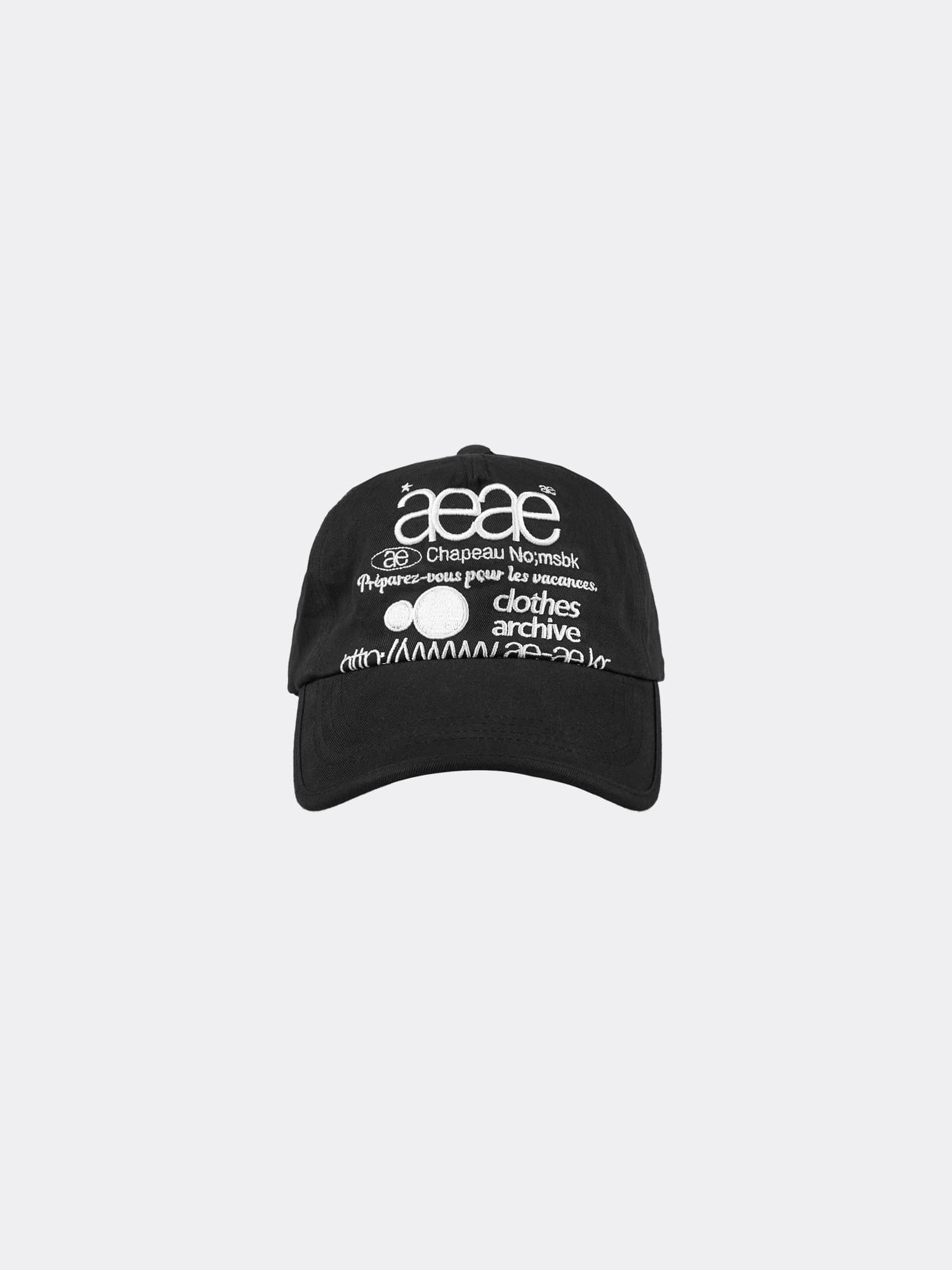 aeae WEB LOGO 5 PANNEL CAP-BLACK